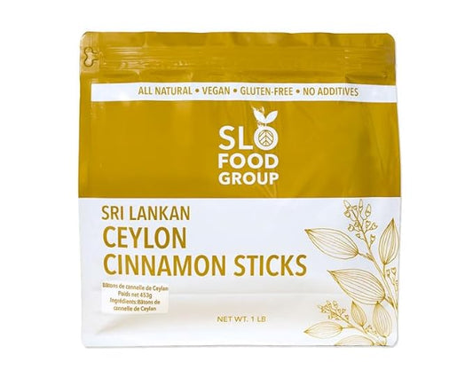 Slofoodgroup -Ceylon Cinnamon Sticks - 1 Lb - Pure Ceylon Cinnamon Quills -5 Inch Cut Cinnamon Spice from Sri Lanka, True Cinnamon - Cinnamomum Verum