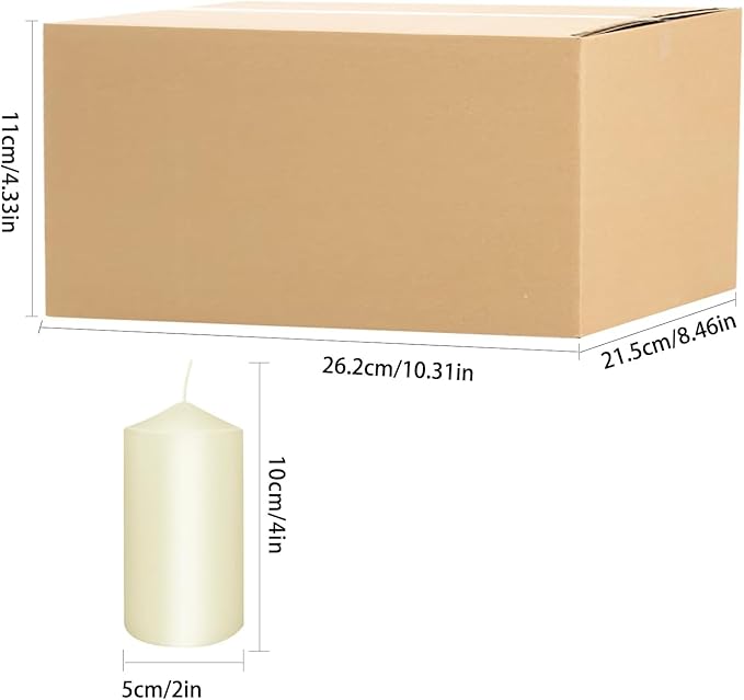 2"x4" High Ivory Pillar Candles, Set of 20, Unscented. Bulk Buy. Ideal for Wedding, Emergency Lanterns, Spa, Aromatherapy, Party