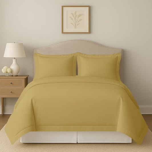 eBeddy Linens Premium Duvet Cover Set 800-TC California King 104x98 Inch Pure Egyptian Cotton Soft 3 Pieces (1 Duvet Cover & 2 Pillow Shams) Zipper Closure & Corner Ties, Taupe Solid