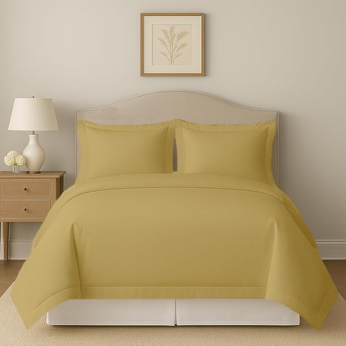 eBeddy Linens Duvet Cover Set Full Size 80x90 Inch 100% Cotton Soft and Breathable 3 Pieces (1 Duvet Cover & 2 Pillow Shams) Premium Bedding Collection Zipper Closure & Corner Ties, Taupe Solid