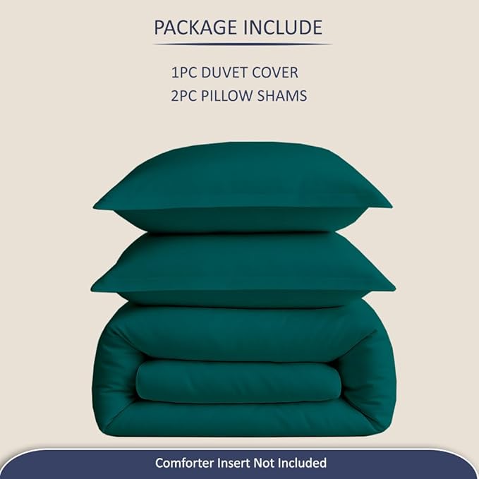 eBeddy Linens Premium Duvet Cover Set 800-TC California King 104x98 Inch Pure Egyptian Cotton Soft 3 Pieces (1 Duvet Cover & 2 Pillow Shams) Zipper Closure & Corner Ties, Teal Solid