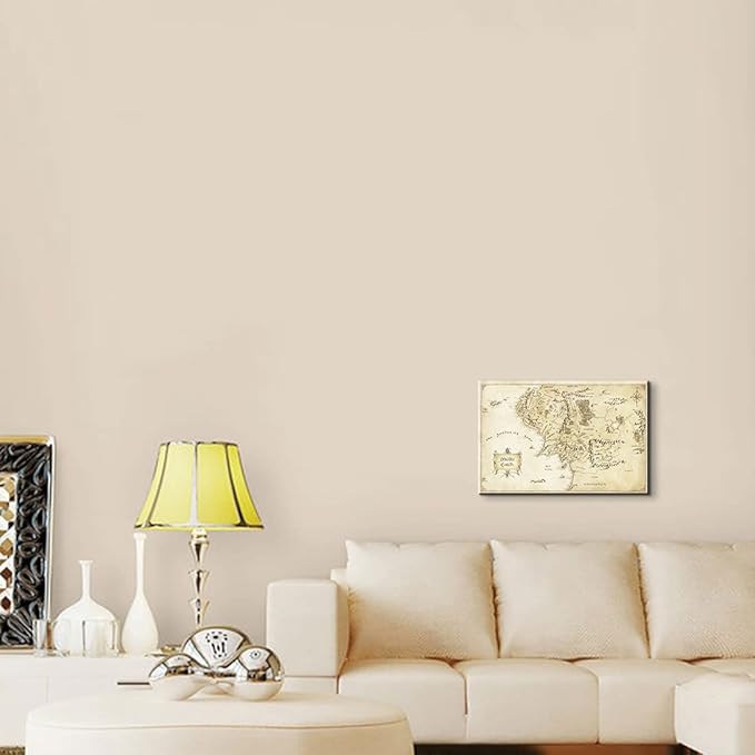 Middle Earth Map Wall Art Map of Middle Earth Wall Decor for Bedroom Decor (12''Wx18''H)