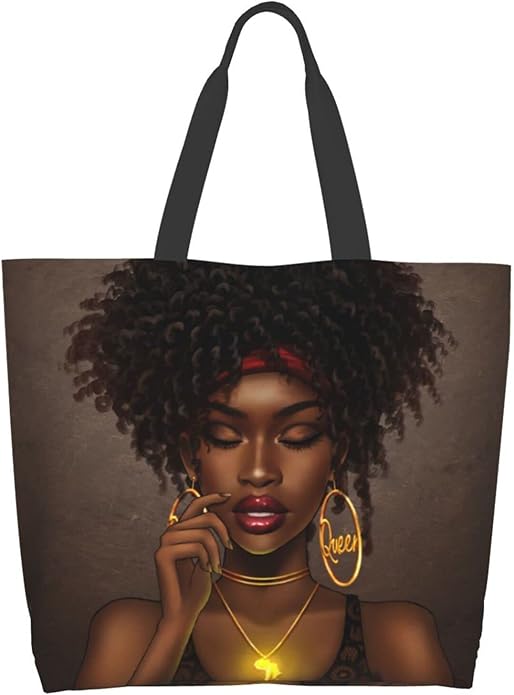 IAGM Women Tote Bags African American Woman Shoulder Bag Afro Black Girl Magic Satchel Handbags For Shopping,Work,Grocery,Gym
