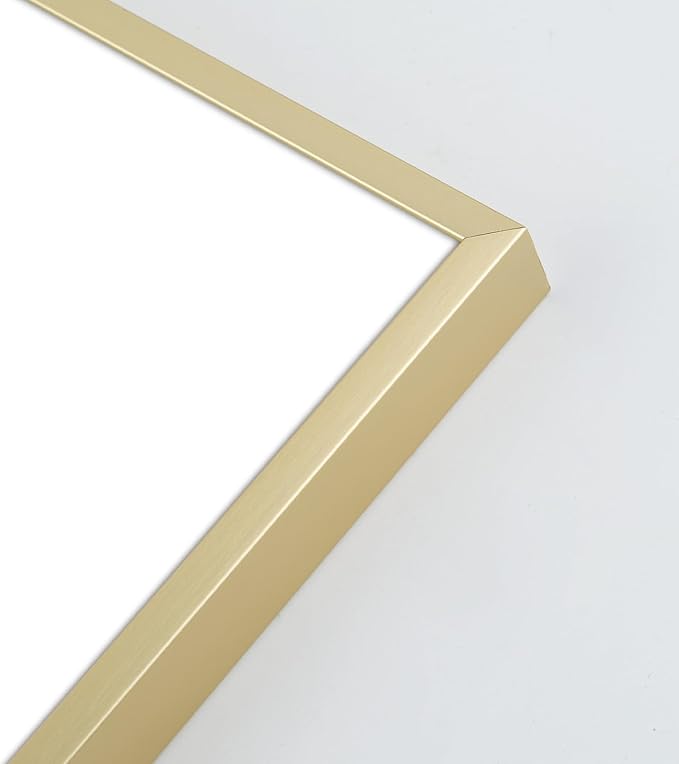 Golden State Art 14x18 Picture Frame 3 Pack - Aluminum Frames with 11x14 Removable Mats & Real Glass, Display 14x18 Posters or 11x14 Photos - Gold Gallery Wall Frames for Home Office Decor