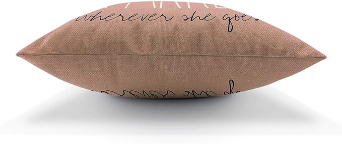 AOYEGO Pink Sparkle Monogram Throw Pillow Cover She Leaves A Little Sparkle Wherever She Goes Pink Background Shiny Words Pillow Case 18x18 Inch Decorative Men Women Room Cushion Cover