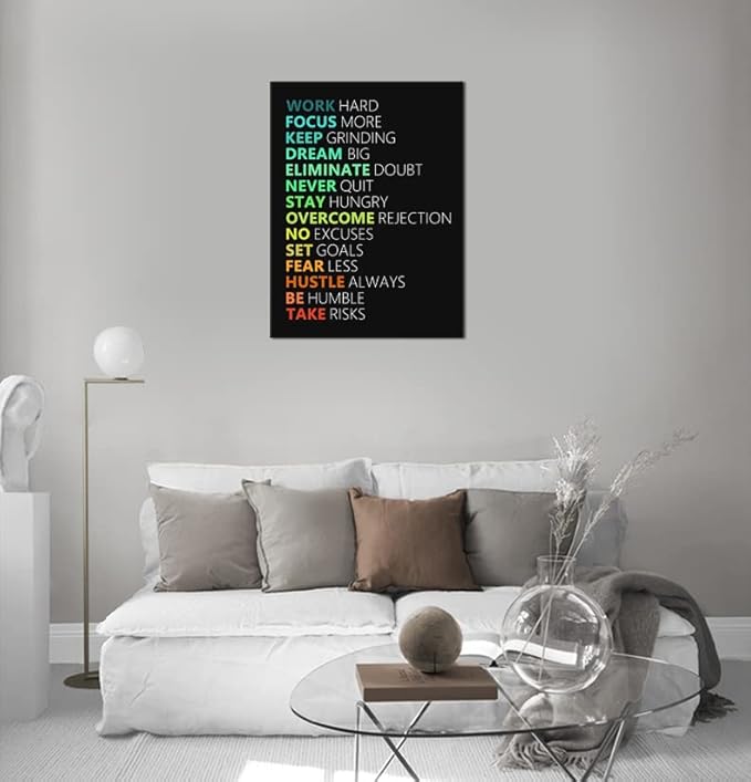 WYJZDZQ8 Inspirational Canvas Wall Art for Office Living Room Motivational Poster Motivation Canvas Prints Artwork Modern Home Decor Painting Stretched and Framed Ready to Hang [30''Wx 40''H]