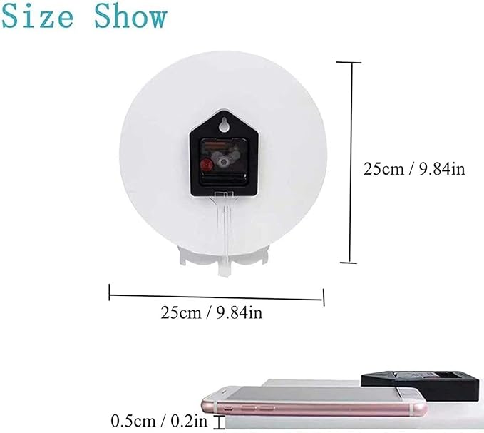 Wine Themed Wall Clock Battery Operated Silent Round Clock Wall Decor for Home Office School, 9.8 Inch