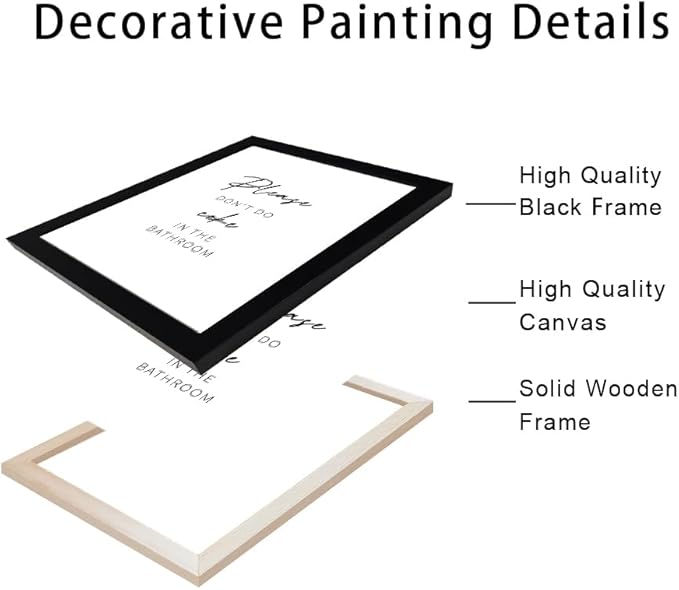 Senlifa Art Black & White Humorous Bathroom Wall Art, Please Dont Do Coke In The Bathroom Sign, 10L" x 8W"