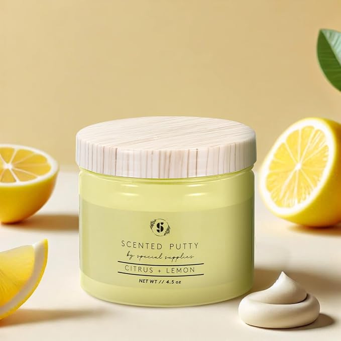 Special Supplies Scented Therapy Putty Dough - Infused with Pure Essential Oils for Aromatherapy and Meditation- Relaxation Gifts for Kids and Adults - Non-Stick (Citrus + Lemon (4.5 oz))