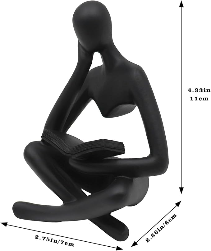 Reading Women Statue, Thinker Sculptures, Abstract Art Ornament, Modern Aesthetic Figurine Decoration, Suitable for Home Living Room Bedroom Office Shelf Table Desk Bookshelf Decor