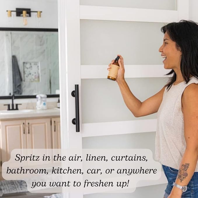 Cocoa Butter Cashmere Artisan Natural Room and Linen Spray with Pure Essential Oils, Small Batch, Made in California (4 oz)