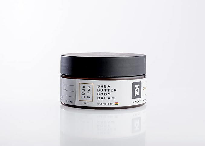 KAEME Goldflakes African Shea Butter For Women and Men Made from Raw Organic Pure Unrefined Moisturizer Cream with Natural Coconut Oil For Deep Hydration Skin Hair Scalp DIY Sheabutter(3.4oz/100g jar)