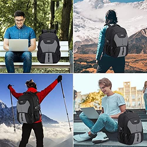 Extra Large Backpack for Men 50L,17inch Travel Backpack with USB Charging Port,TSA Big Business Anti Theft Durable Laptops Backpack,Water Resistant College Padded Computer Bag Gifts for Men Women,Grey