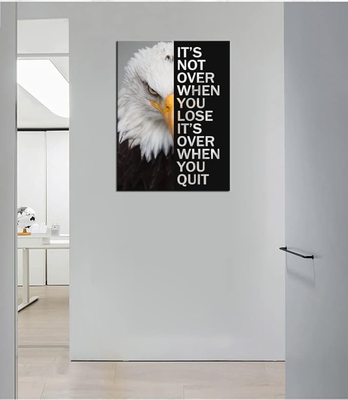 Animal Motivational Canvas Wall Art Animal Inspirational Poster Eagle Print Picture Painting Modern Affirmative Inspiring Artwork for Home Living Room Office Decor Ready to Hang [30''W x 40''H]
