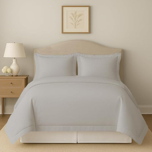 eBeddy Linens Premium Duvet Cover Set 800-TC California King 104x98 Inch Pure Egyptian Cotton Soft 3 Pieces (1 Duvet Cover & 2 Pillow Shams) Zipper Closure & Corner Ties, Silver Grey Solid