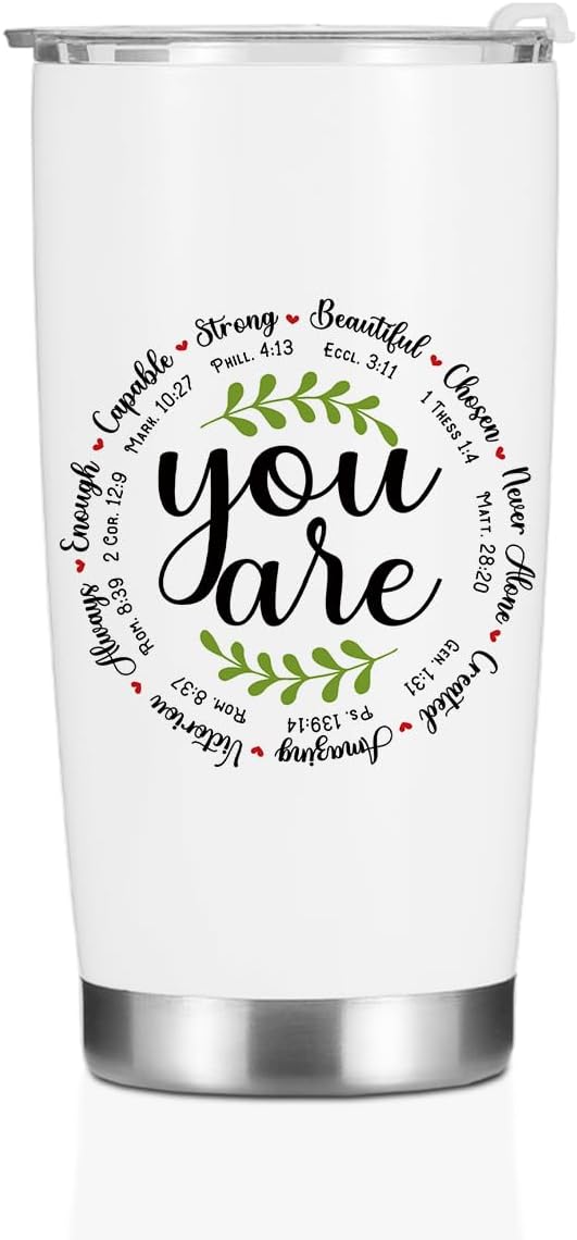 Christian Gifts for Women Sister Tumbler, Inspirational Bible Verse Scripture Gifts Birthday Christmas, Faith Religious Coffee Mug Stainless Steel Vacuum Insulated Double Wall Travel Cup with Lid，20oz