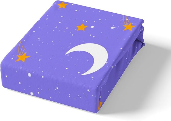 Dreamy Starry Sky Duvet Cover Queen Size Purple Galaxy Comforter Cover with 2 Pillowcase for Teens Adults Kids Stars and Moon Bedding Set Cute Girly Breathable 3 Pcs Decorative Bed Cover(No Comforter)