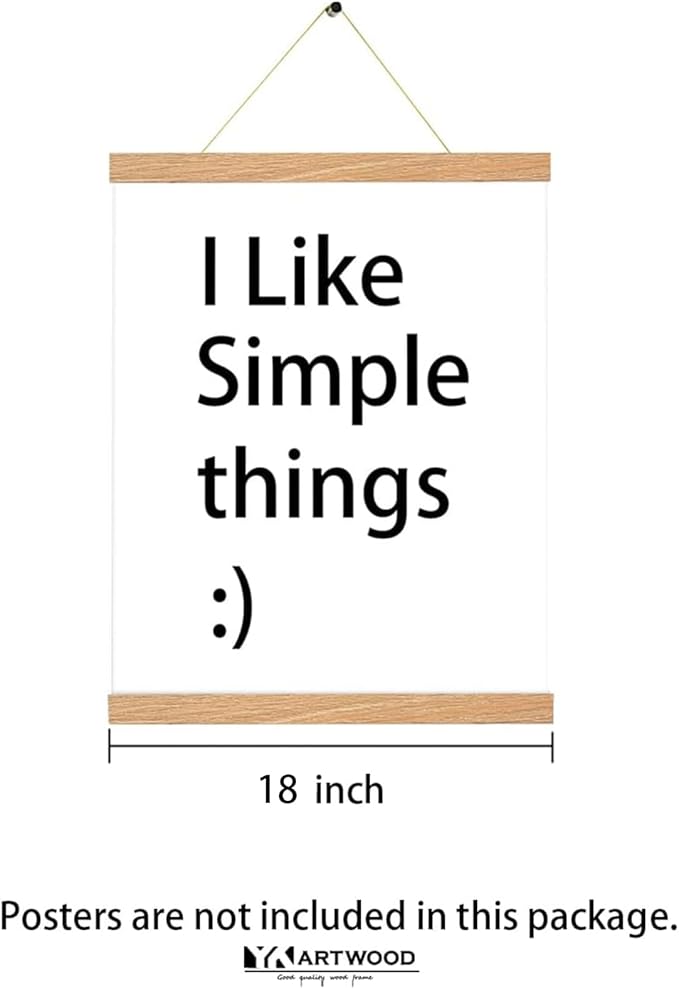 4 Pack Magnetic Poster Hanger Frame 16 inch Black- 16x24 16x22 16x20 Poster Frame for Wall Art Pictures Photos Prints Maps Diamond Art Painting