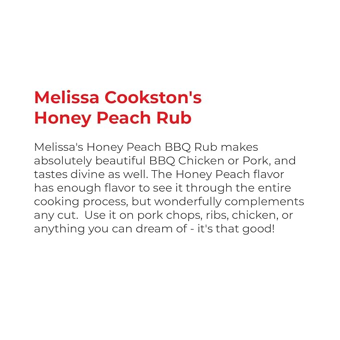 Melissa Cookston's Honey Peach BBQ Rub, Award Winning Barbecue Rubs, 11.34 Oz
