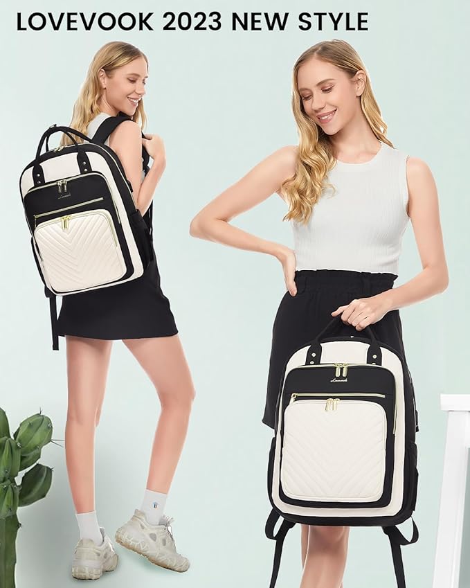 LOVEVOOK 15.6 Inch Laptop Backpack for Women,Fashion Work Travel Backpack,Waterproof Day Pack Purse for Teacher Nurse