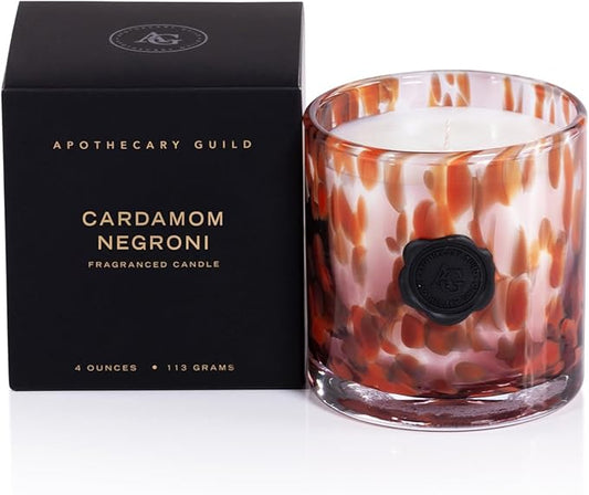 Zodax Apothecary Guild Scented Opal Glass Jar Candle in Gift Box- 4 oz - Cardamom Negroni