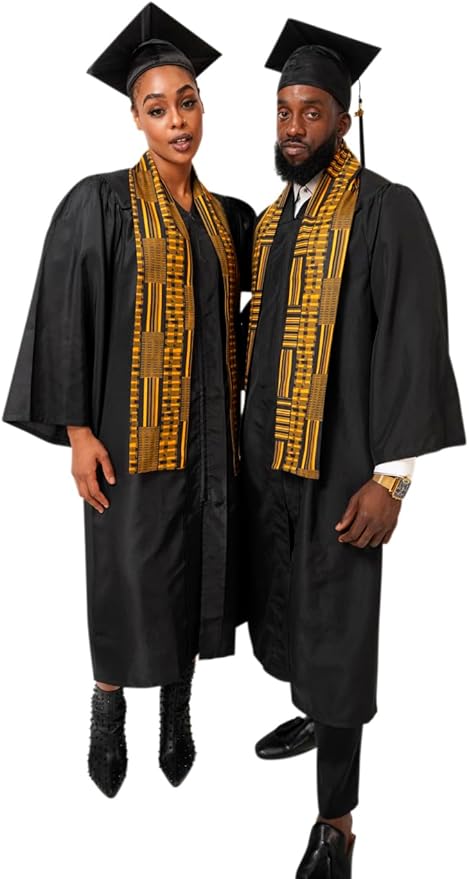 Dupsie's 1pc Kente African Print Graduation Stole, Made in Africa Black History, Festivals, Cultural, HBCU, Graduate, Schools