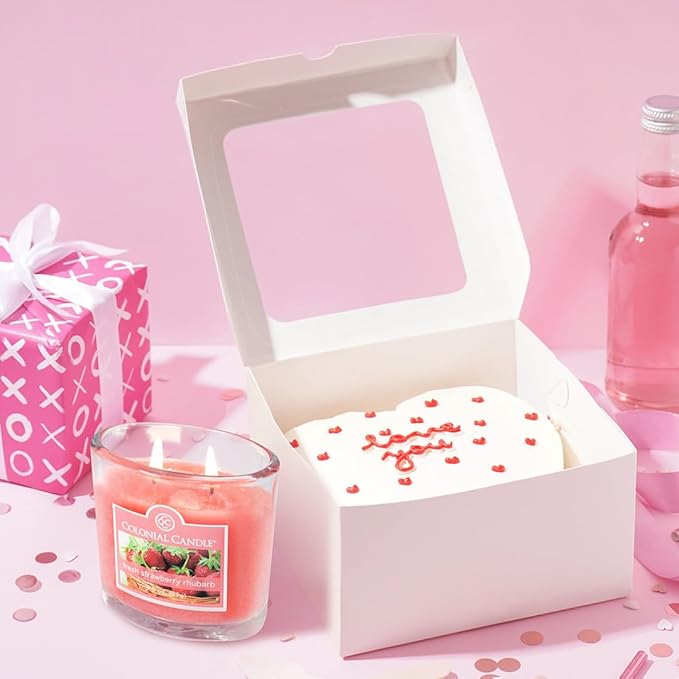 Colonial Candle Fresh Strawberry Rhubarb Scented Jar Candle, 2 Wick, 3.5 oz, Mottled Wax Candle