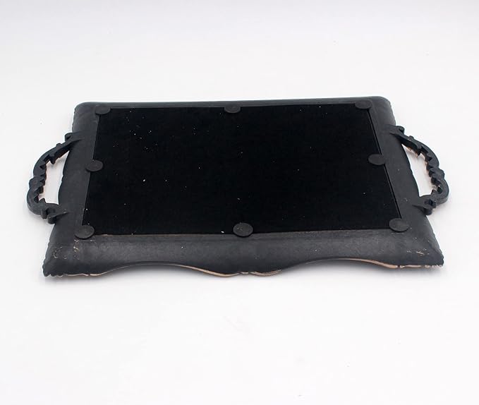 Antique Decorative Gold Framed Square Mirror Tray, Jewelry & Cosmetics Organizer for Dresser, Square - 9.5" W x 14.5" L (Bronze)