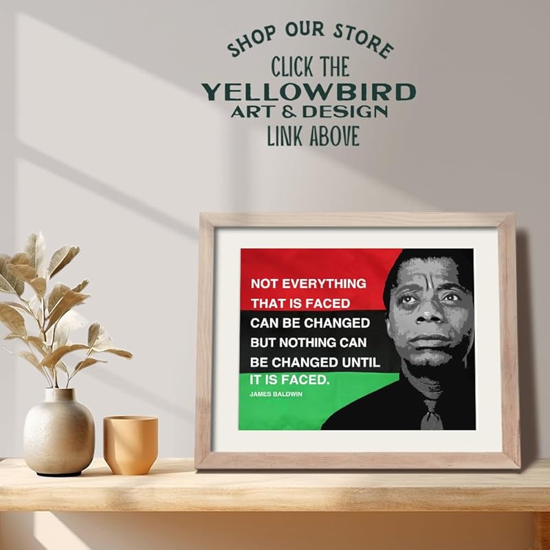 James Baldwin Quote Black History Wall Art - 11x14 Inspirational African American Decor - Civil Rights Motivational Poster - Black History Month Home Office Decoration - Powerful Message Print