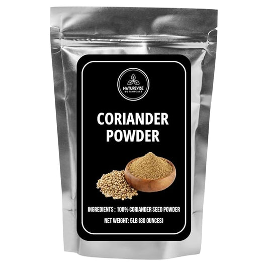 Naturevibe Botanicals Coriander Seed Powder - 5lbs - Coriandrum sativum | Raw, Gluten-Free & Non-GMO | Rich Amount of Minerals | Indian Spice (80 ounces)