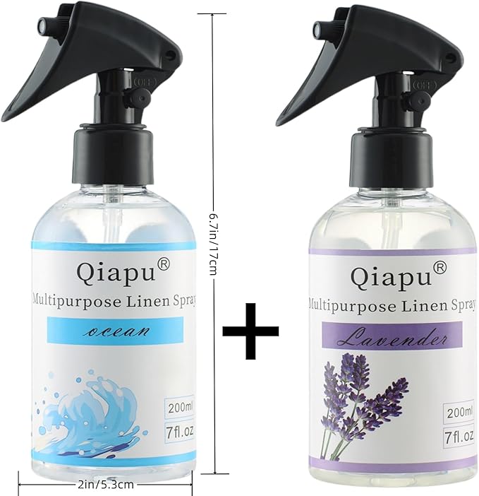 Lavender & Ocean Linen Spray – Natural Room Spray for Pillows, Sheets, Bedding & Fabrics with Essential Oils for Relaxation and Aromatherapy 2pcs