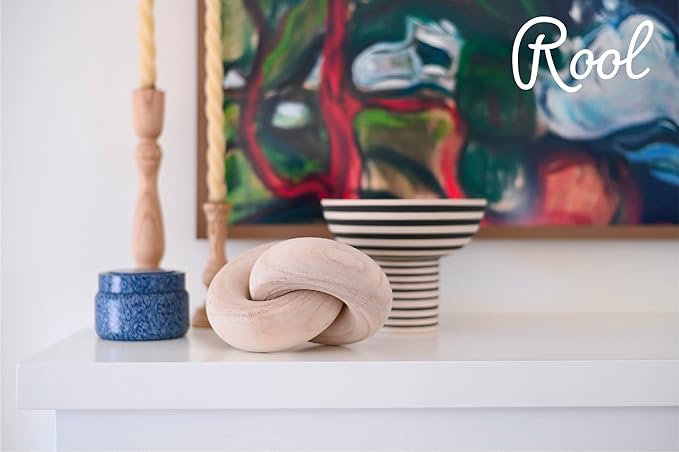 Rool Coffee Table Decor Book Shelf Decor Accents Home Decor Console Table Decorative Items Living Room Wood Knot Decor Chain Link Decorations Beige