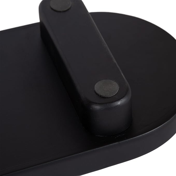 Kate and Laurel Planche Decorative Capsule Woven Tray with Solid Wood Frame, 27 x 8, Black, Modern Slim Wood Rectangle Serving Tray for Living Room