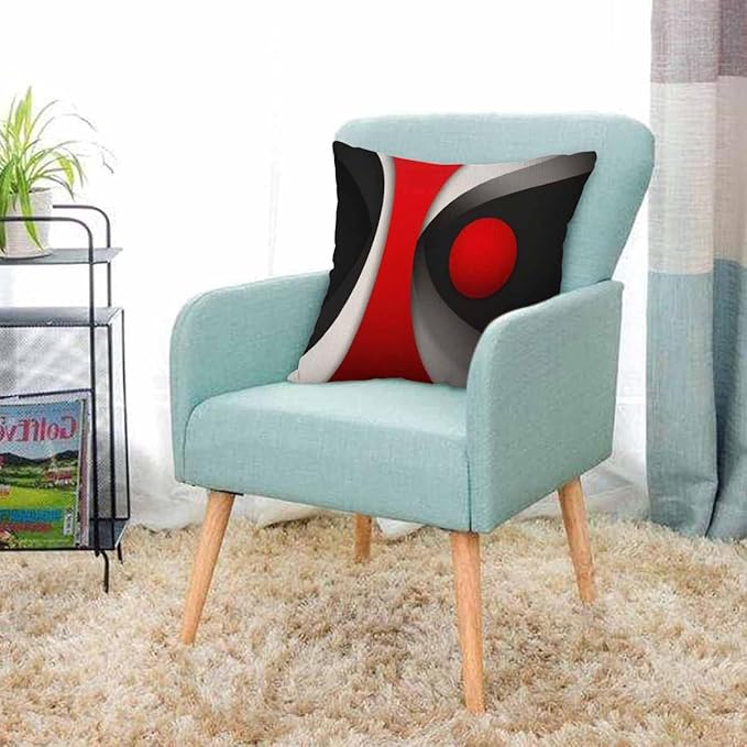 AOYEGO Geometric Black White Oval Circle Throw Pillow Cover Shape Overlap Round Geometric Creative Simple Ellipse Pillow Case 18x18 Inch Decorative Men Women Room Cushion Cover for Home Couch