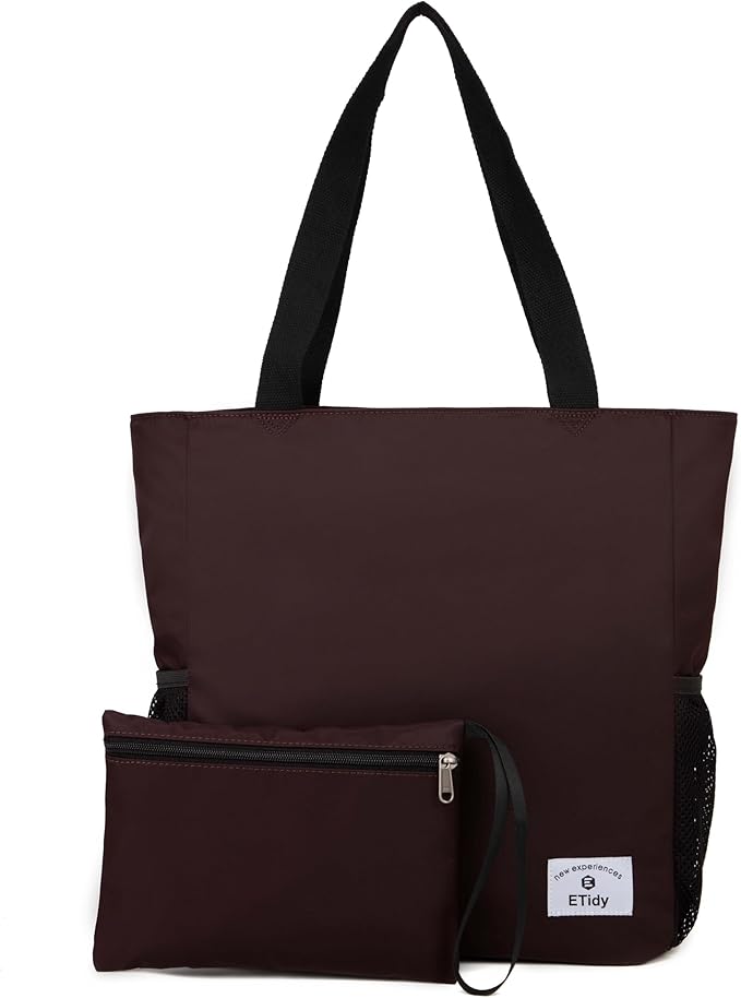 ETidy Large Capacity Foldable Tote Bag With Zipper Water-resistant SandproofWomen Beach Bag Handbag GymBag Travel ShoppingBag