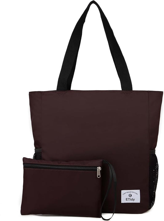 ETidy Large Capacity Foldable Tote Bag With Zipper Water-resistant SandproofWomen Beach Bag Handbag GymBag Travel ShoppingBag