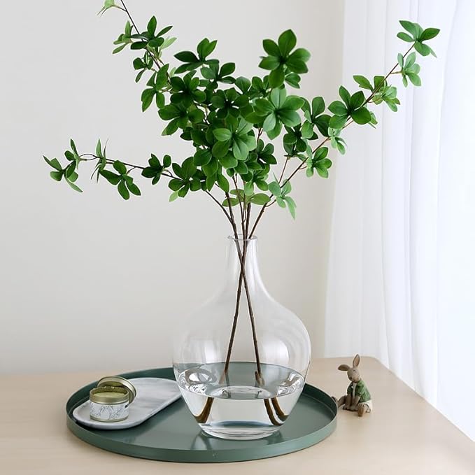 Ryddelighome Clear Glass Vase for Flowers - 12 Inch, Large Round Jar Jug Decor for Table, Glass Vases for Pampas Grass Flowers & Plants, Jarrones Grandes para Sala Elegantes