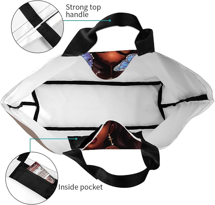 IAGM Women Tote Bags African American Woman Shoulder Bag Afro Black Girl Magic Satchel Handbags For Shopping,Work,Grocery,Gym