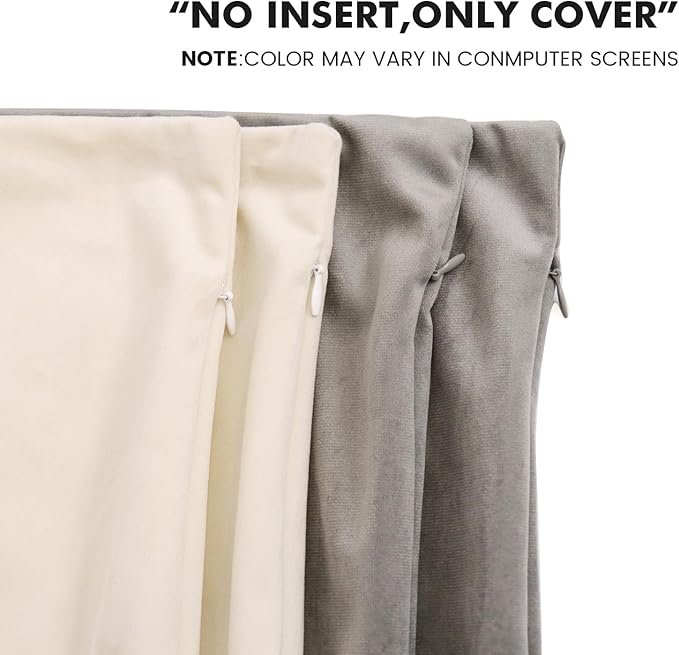 lifein 18x18 Throw Pillow Cover Set of 2, Boho Square Pillow Cover,Farmhouse Decorative Pillowcase,Pillow Case for Couch,Sofa,Bed,Chair,Room,Home Decor,Christmas(18x18in,Cream/White)