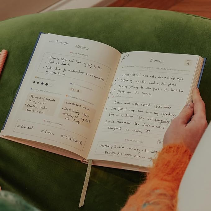 Papier Daily Wellness Journal Diary - Beige, 8.46"L x 6.02"W | Hardback Cover Wellbeing, Gratitude & Mindset Diary for Personal Growth, Mindfulness & Reflection | Track Goals, Sleep & Lifestyle Habits