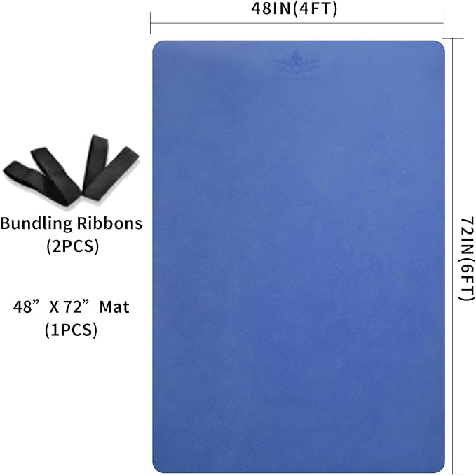 Hatha Yoga Large TPE Yoga Mat 6'x4'x1/2" Extra Thick Non-Slip Exercise Mat - for Yoga Pilates & Home Gym Workouts