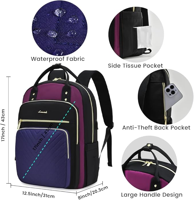 LOVEVOOK Laptop Backpack for Women 15.6 inch Large Capacity Travel Backpack for Work Business