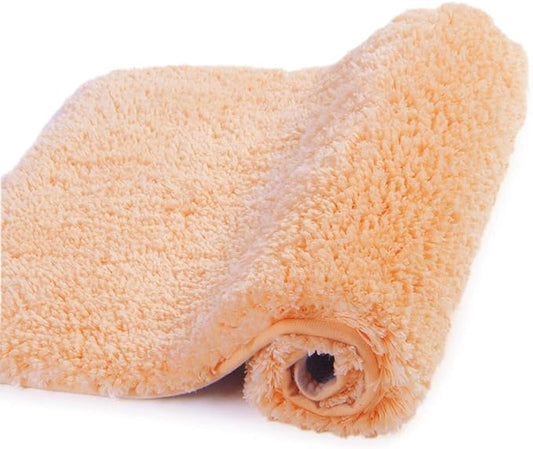 Walensee Bath Rug - Non Slip, Soft Microfiber Shaggy Bath Mat (20 x 32, Peach) Water Absorbent, Machine Washable, Thick Plush Shower Mat