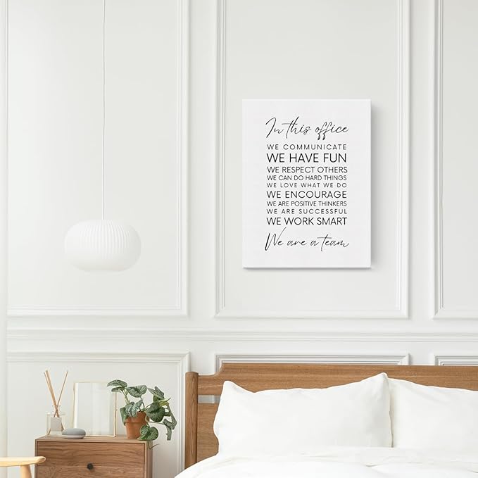 Positive Canvas Wall Art Framed Therapy Office Decor Mental Health Gifts Paintings Canvas Prints Botanical Leaves Line Art Poster for Home Therapist Counseling Office Wall Decor Artwork Decorative