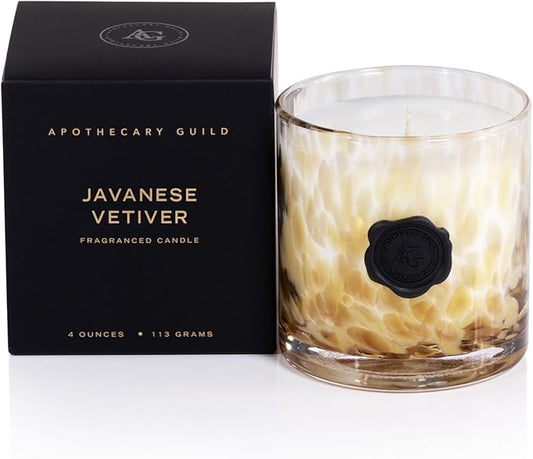 Zodax Apothecary Guild Scented Opal Glass Jar Candle in Gift Box- 4 oz - Javanese Vetiver