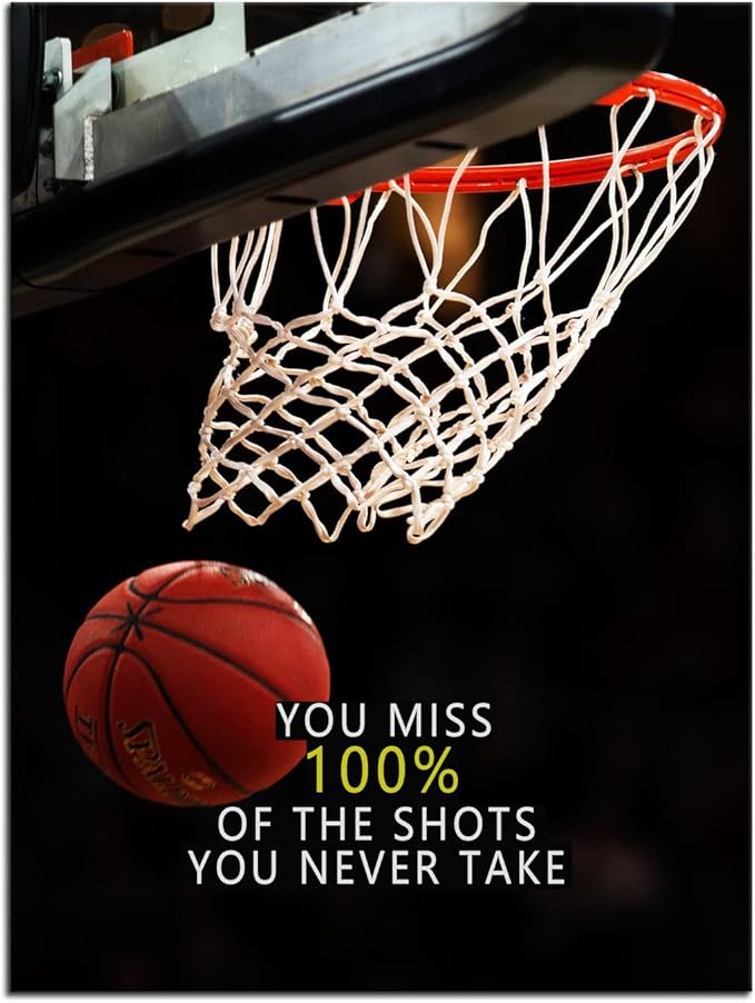 Inspirational Canvas Wall Art Motivational Sports Star Quotes Positive Affirmation Poster Decor Print Modern Inspiring Picture Painting Framed Artwork for Office Home Wall Decor[30''W X 40''H]