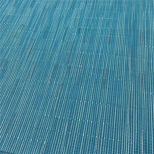Placemats Set of 6 for Dining Table Heat-Resistant Washable Place Mats Woven Vinyl Kitchen Table Mats Easy to Clean,Blue