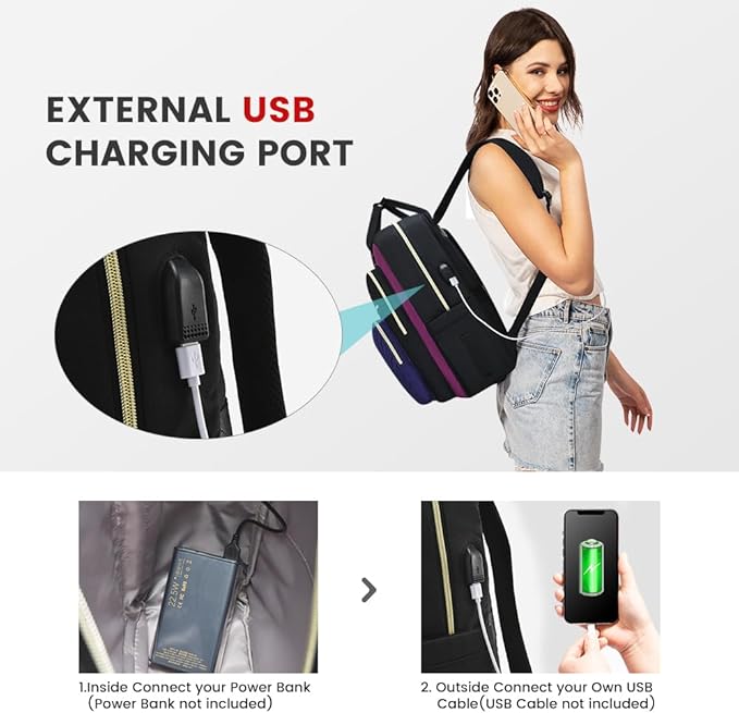 LOVEVOOK Laptop Backpack for Women 15.6 inch Large Capacity Travel Backpack for Work Business