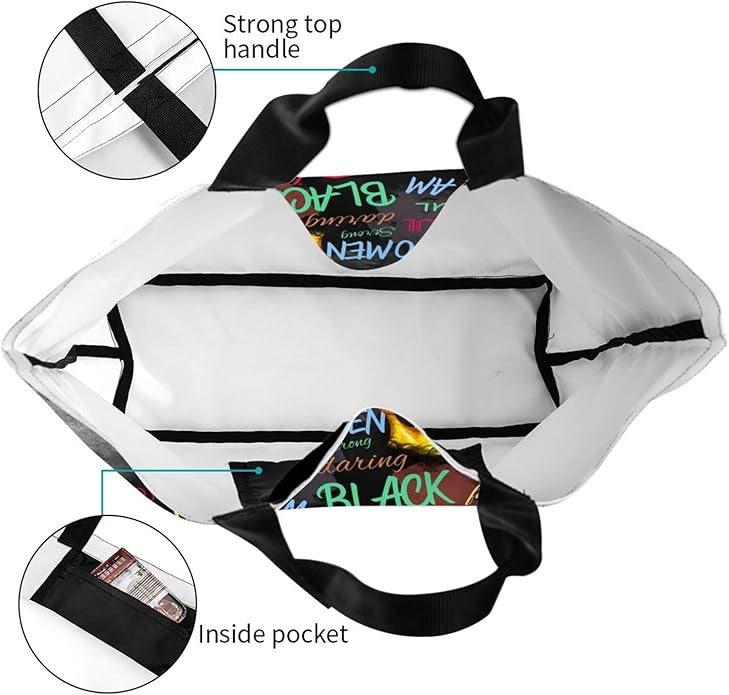 IAGM Women Tote Bags African American Woman Shoulder Bag Afro Black Girl Magic Satchel Handbags For Shopping,Work,Grocery,Gym