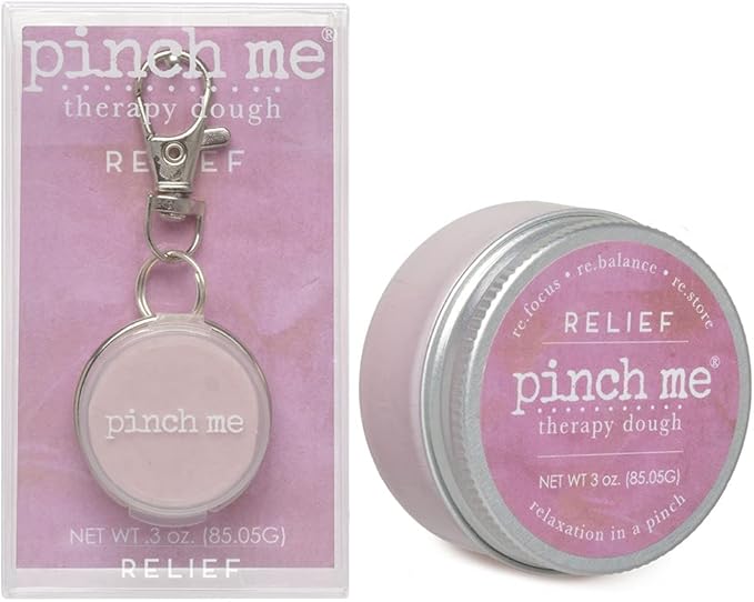 Pinch Me Therapy Dough Locket Combo - Holistic Aromatherapy Stress Relieving Putty – .3oz Clip-On Locket Scent + 3oz Dough Relief